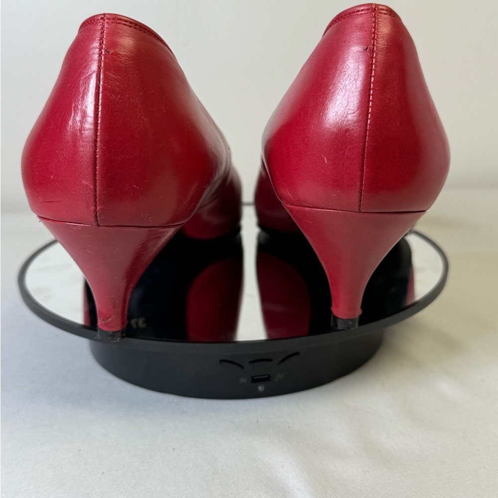Yves Saint Laurent YSL  Red Heels Sleek kitten Heels  Auth size 37 - Picture 7 of 15